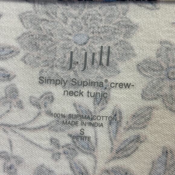 J.Jill Simply Supima Cotton Womens Boho Floral Tunic Top Size SP Comfy Oversized - Picture 3 of 6